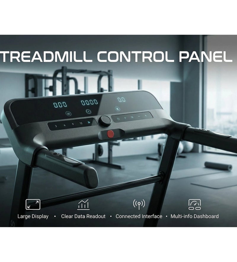 ماستون جهاز المشي المنزلي من ماستون مع وسادة للمشي | جهاز جري بمحرك 3 حصان مع شاشة LED كبيرة | جهاز مشي هيدروليكي قابل للطي للاستخدام المنزلي | سرعة من 1 إلى 14 كم/ساعة، سعة 120 كجم، مقبض لضبط السرعة - Image 3